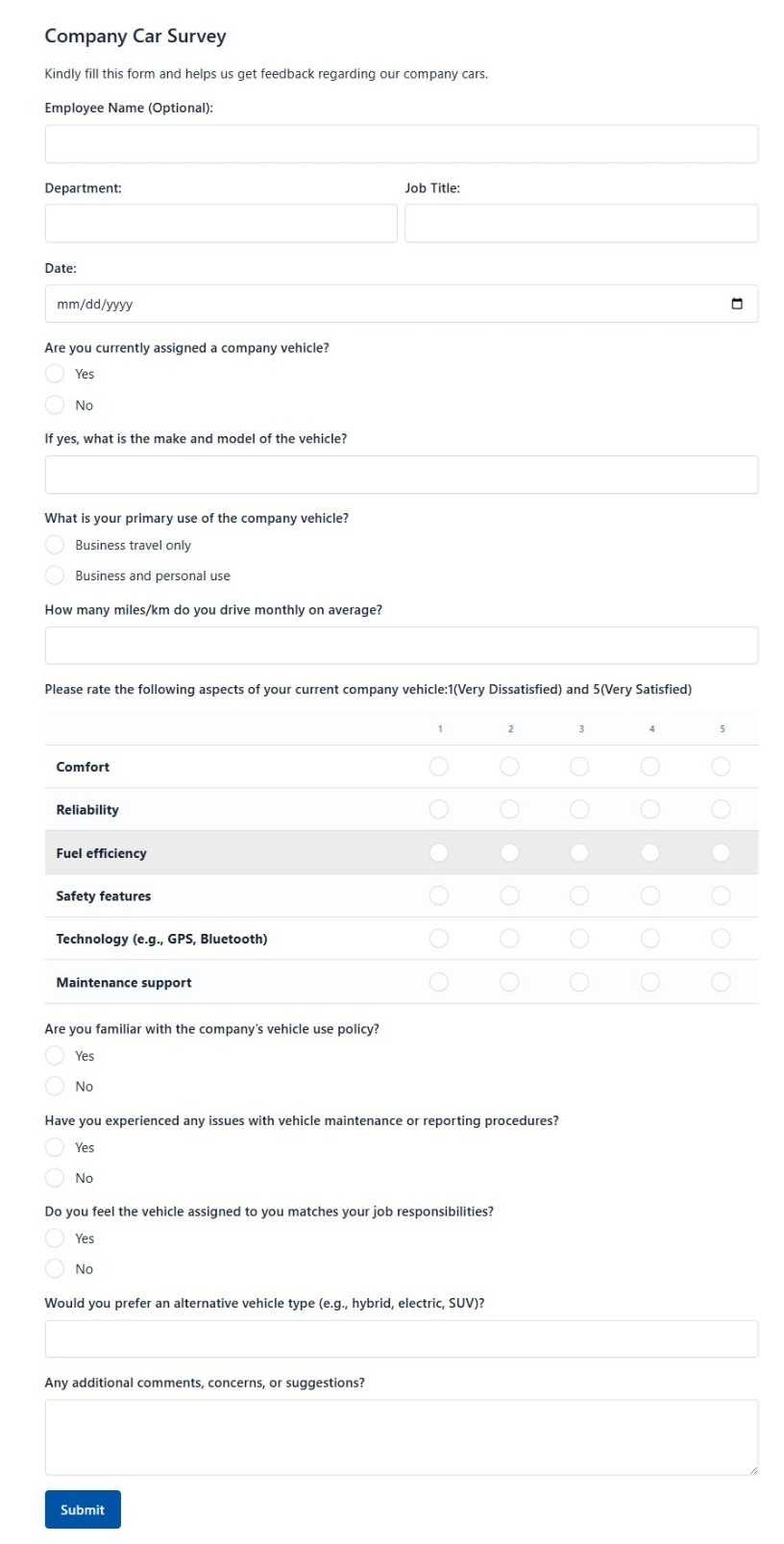 Company Car Survey