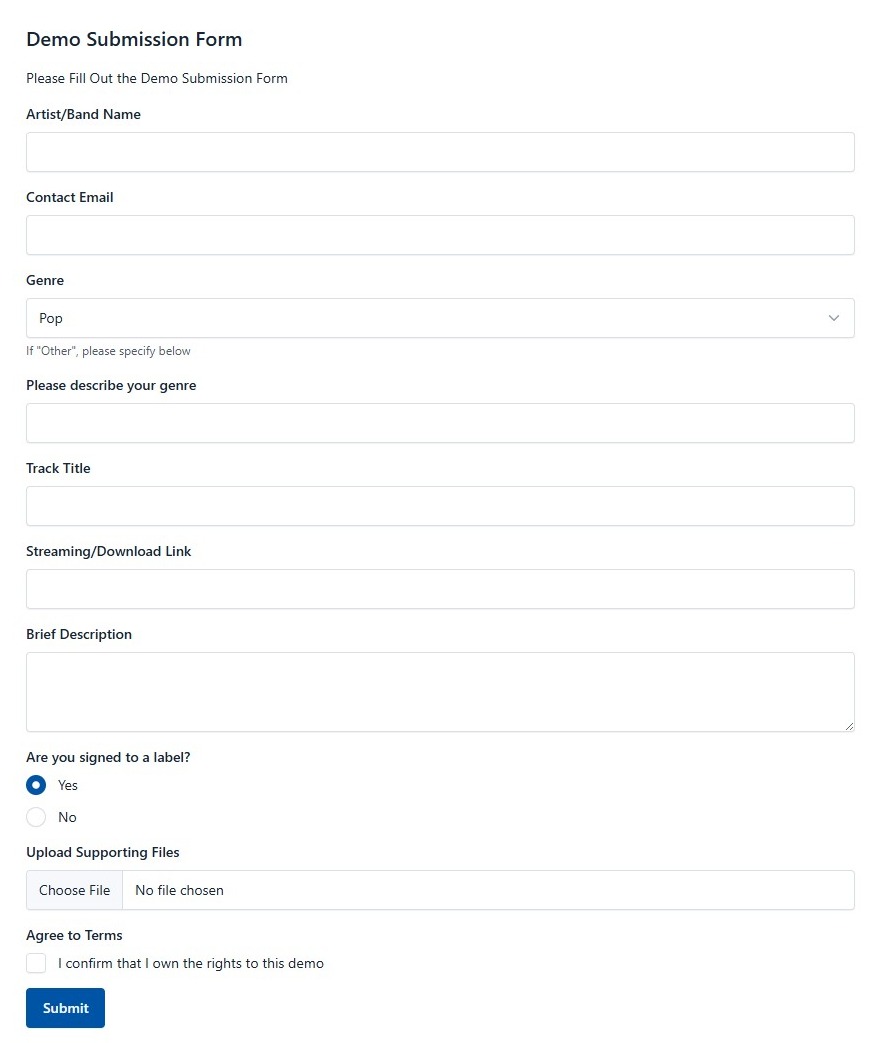 Demo Submission Form
