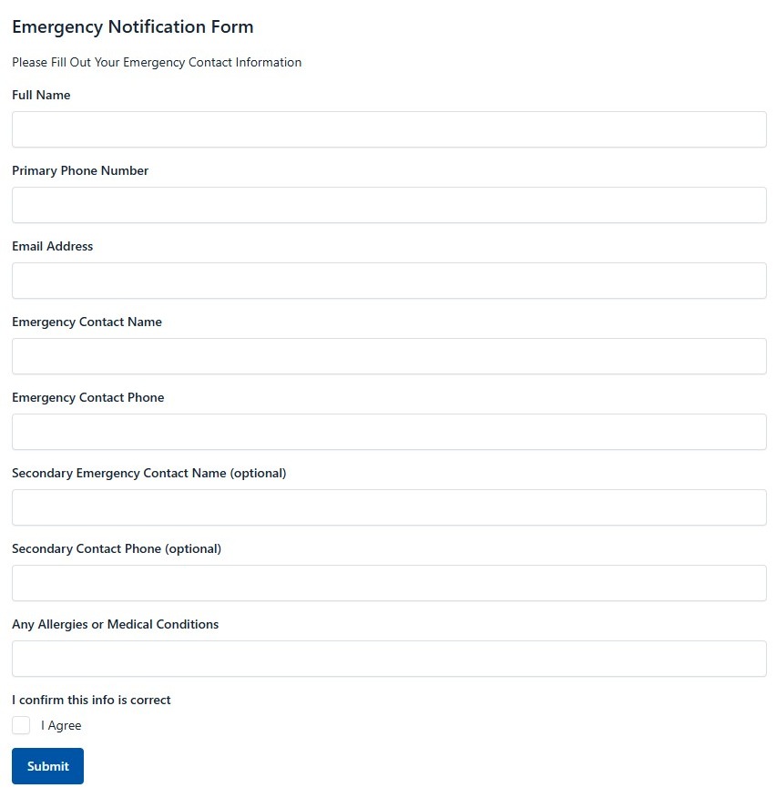 Emergency Notification Form