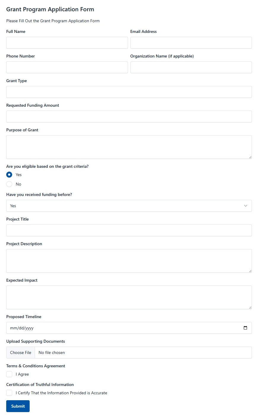 Grant Program Application Form