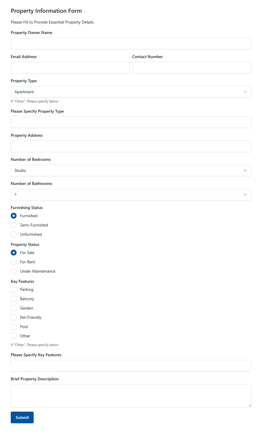 Property Information Form