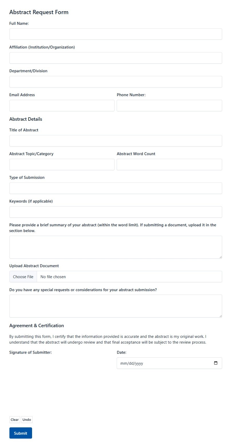 Abstract Request Form
