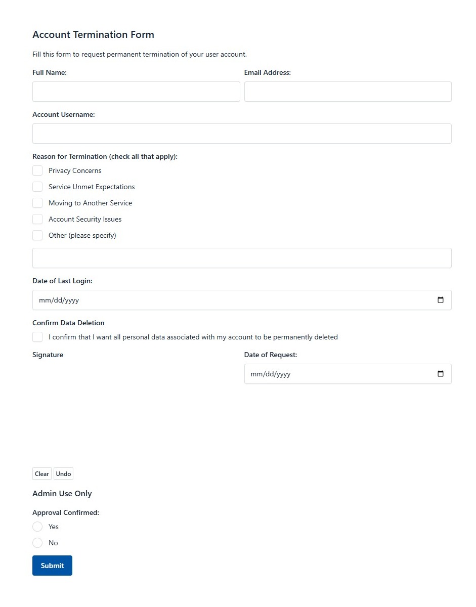 Account Termination Form