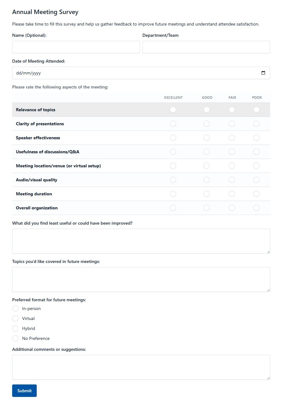 Annual Meeting Survey