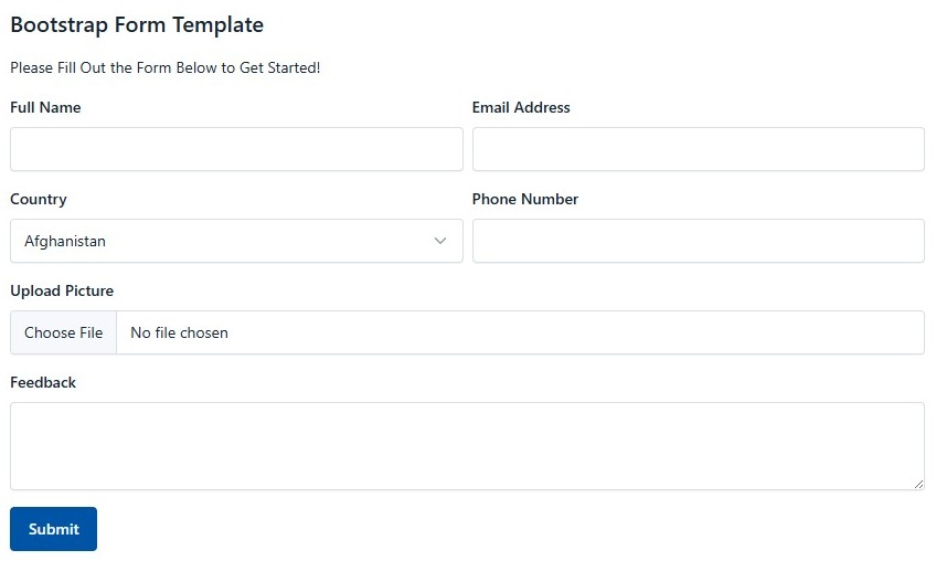 Bootstrap Form Template