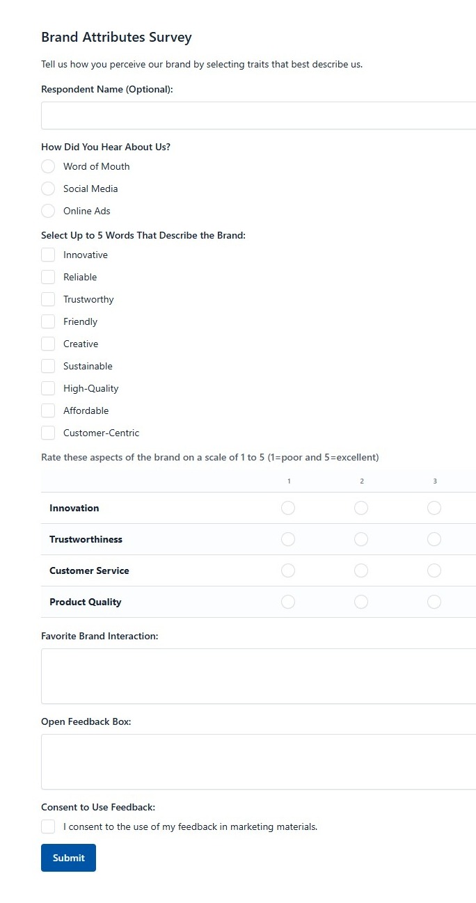Brand Attributes Survey