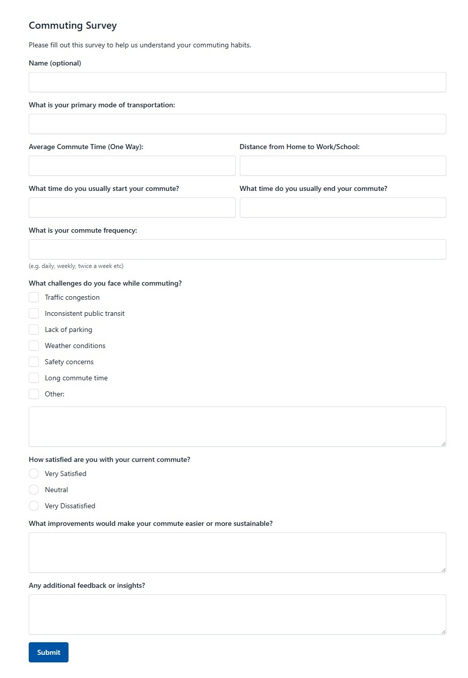 Commuting Survey