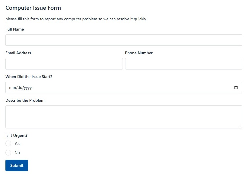 Computer Issue Form