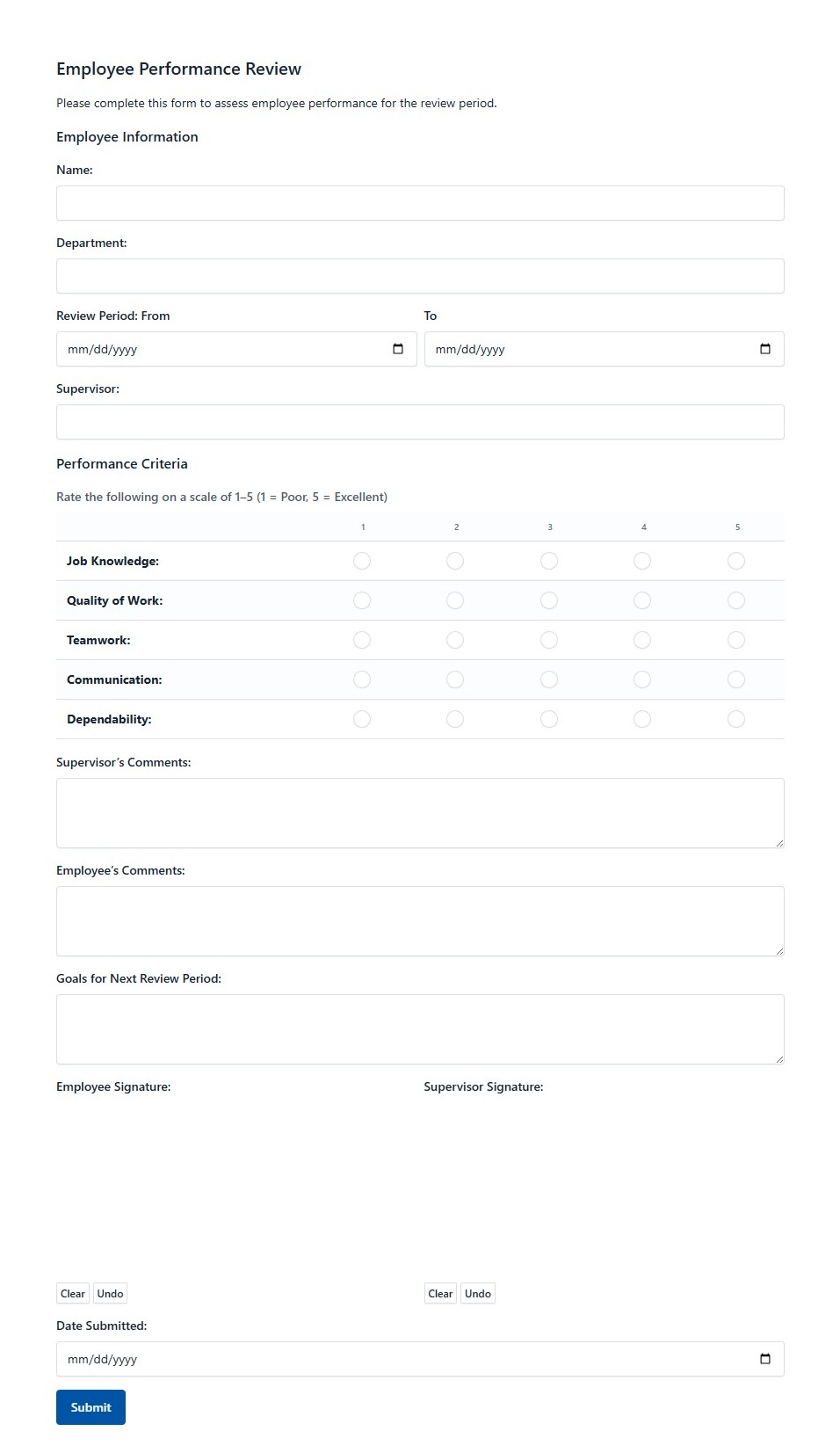 Employee Performance Review