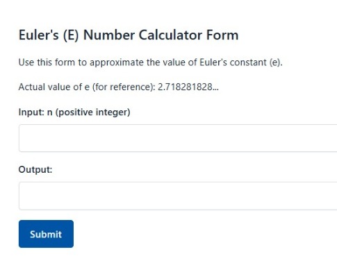 Euler S E Number Calculator Form