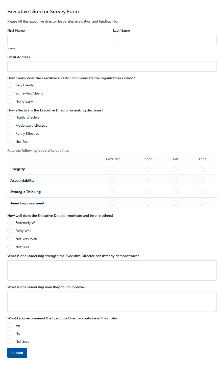 Executive Director Survey Form