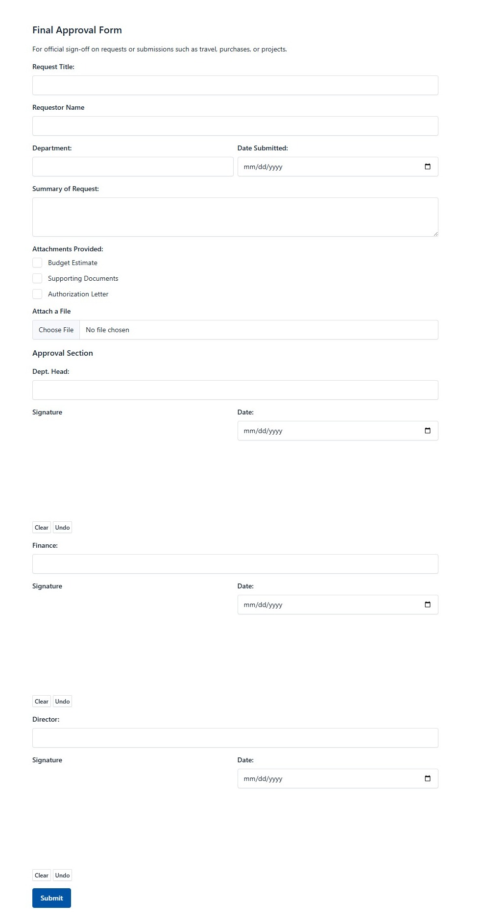 Final Approval Form