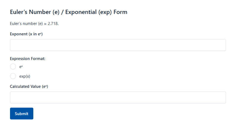 Get Euler S Number Exp