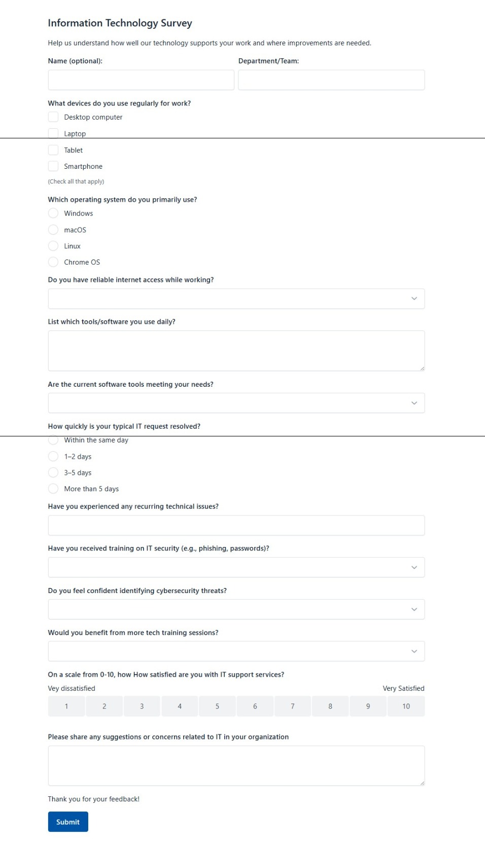 Information Technology Survey