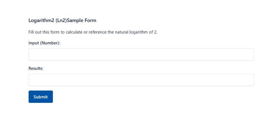 Logarithm2 Ln2 Sample Form
