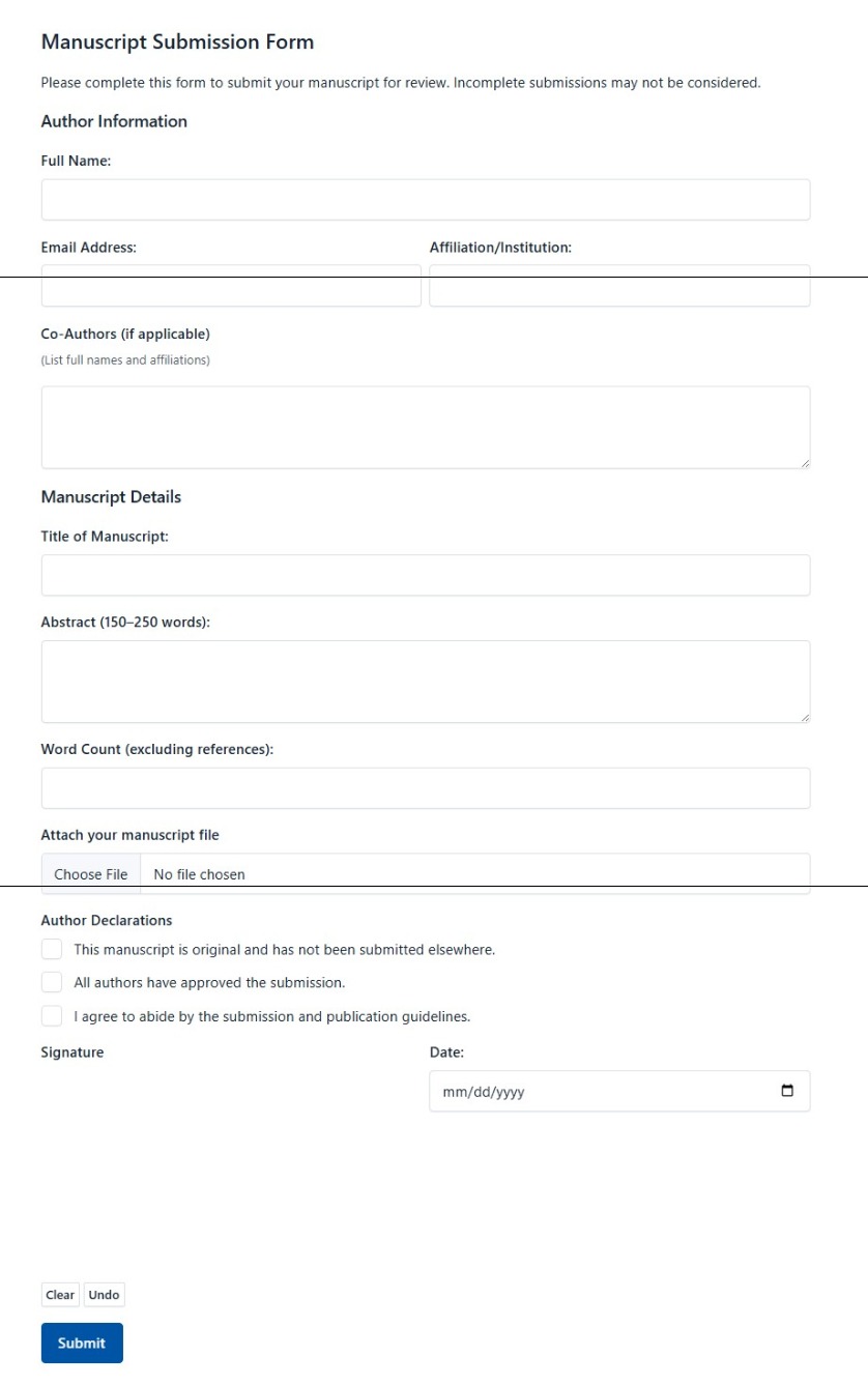 Manuscript Submission Form
