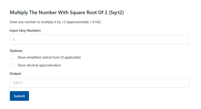 Multiply The Number With Square Root Of 2 Sqrt2