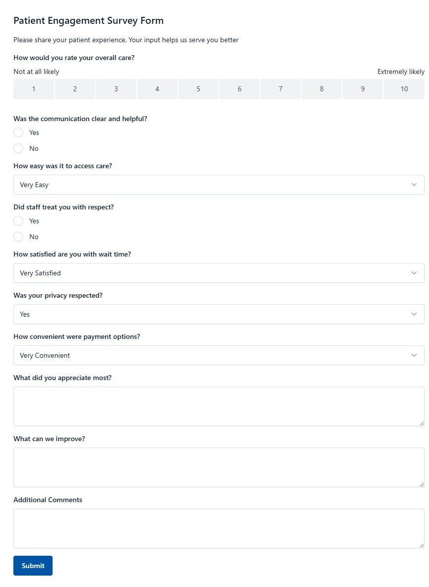 Patient Engagement Survey Form