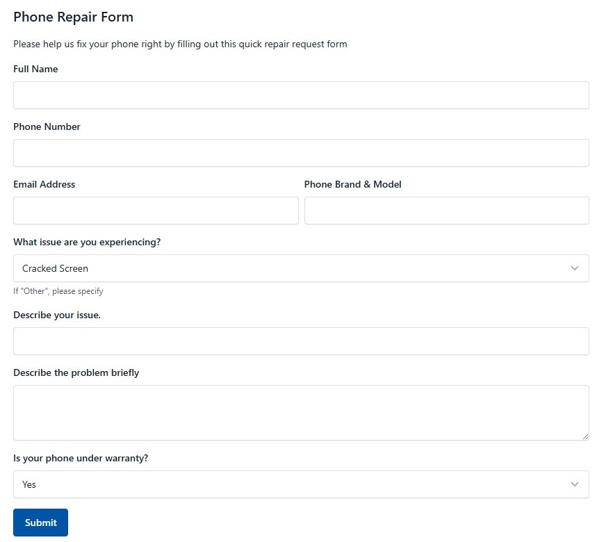 Phone Repair Form