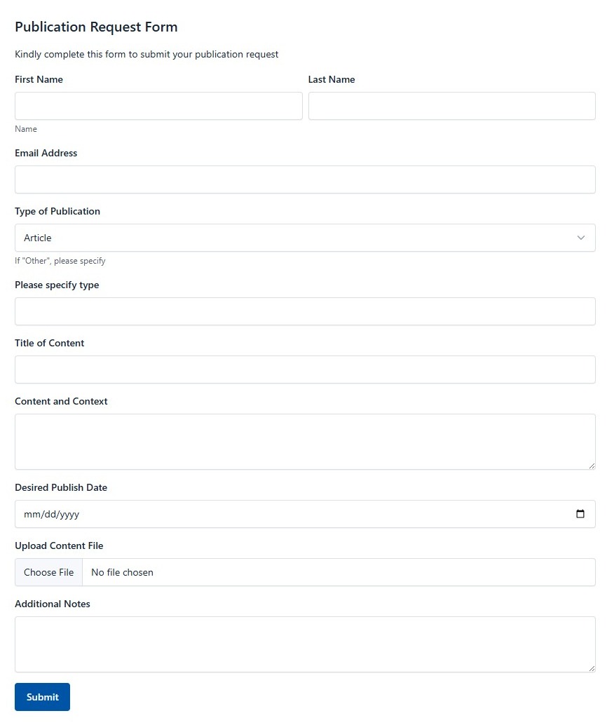 Publication Request Form