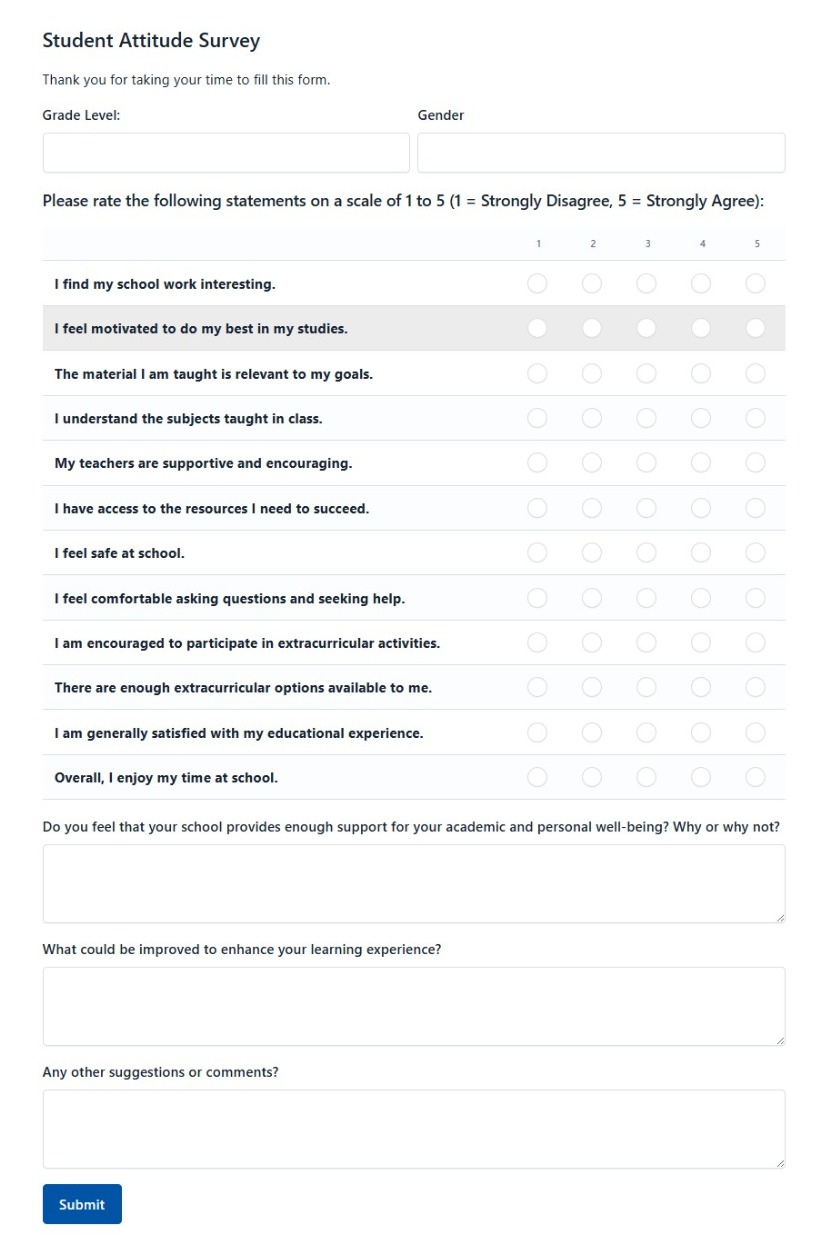 Student Attitude Survey
