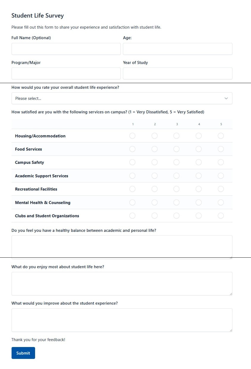 Student Life Survey