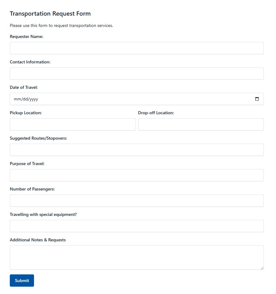 Transportation Request Form