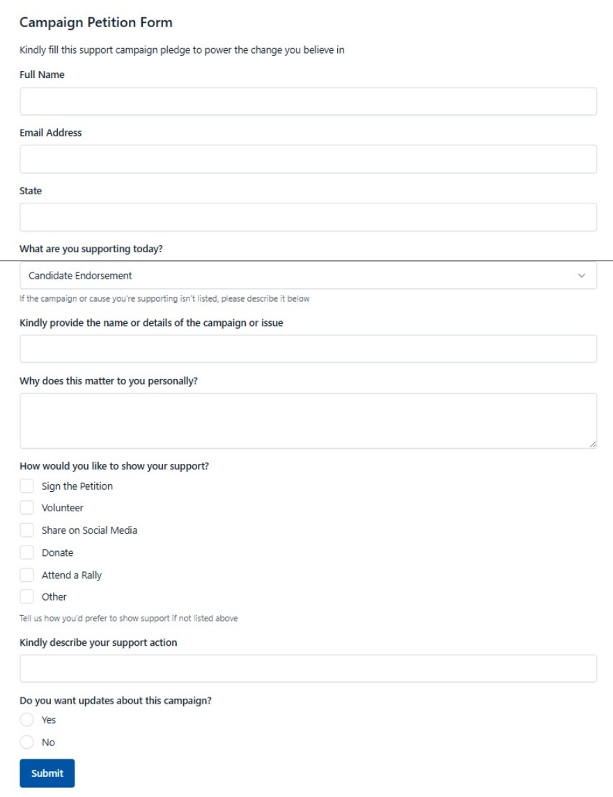 Campaign Petition Form