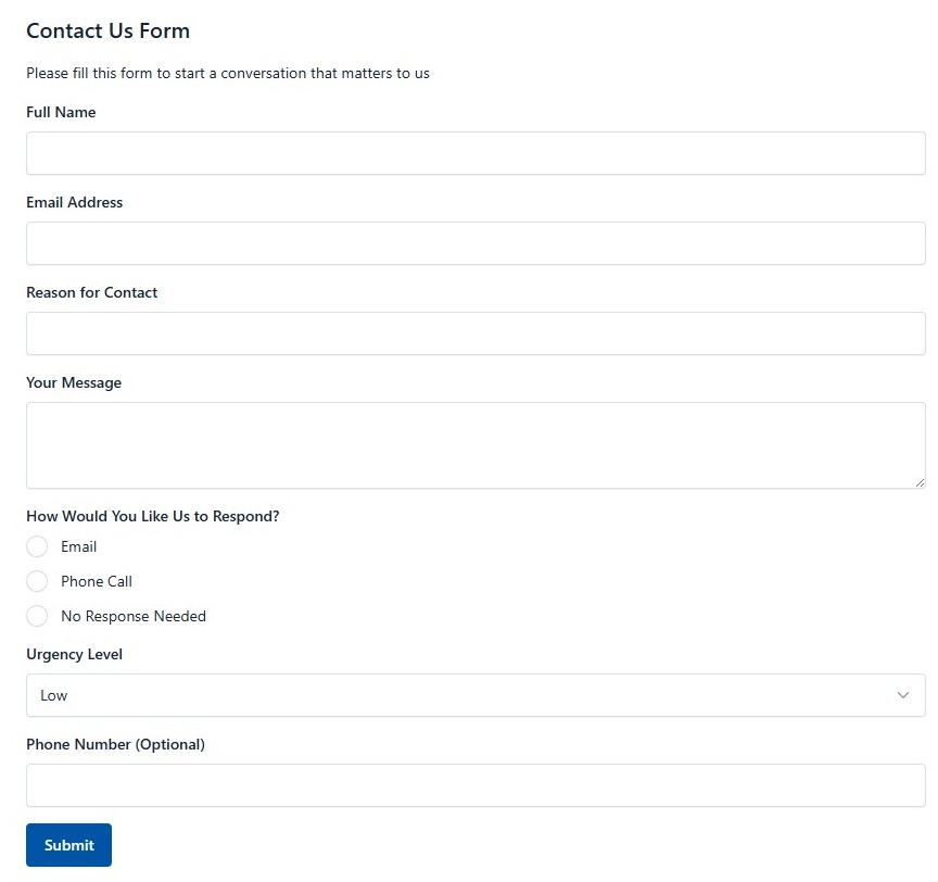 Contact Us Form