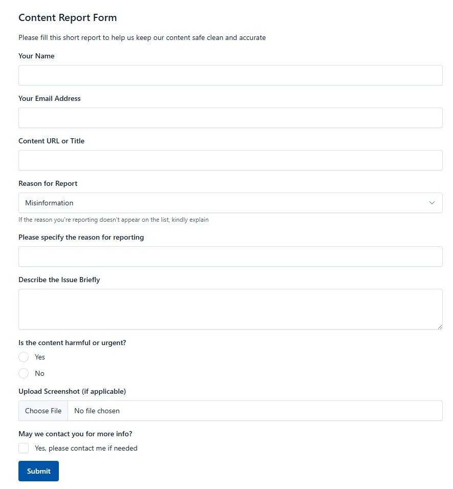 Content Report Form