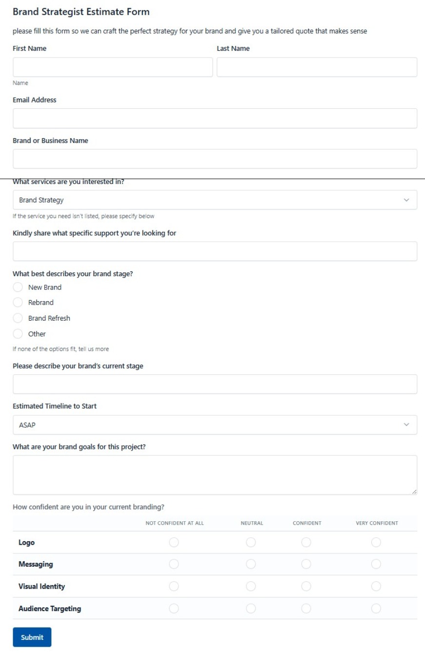 Dog Grooming Intake Form