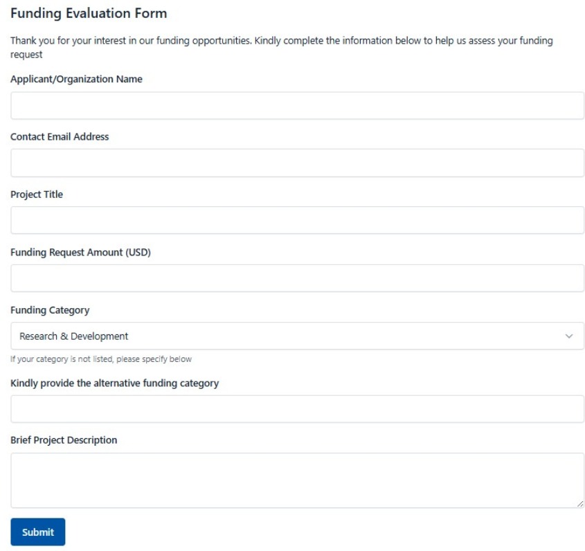 Funding Evaluation Form