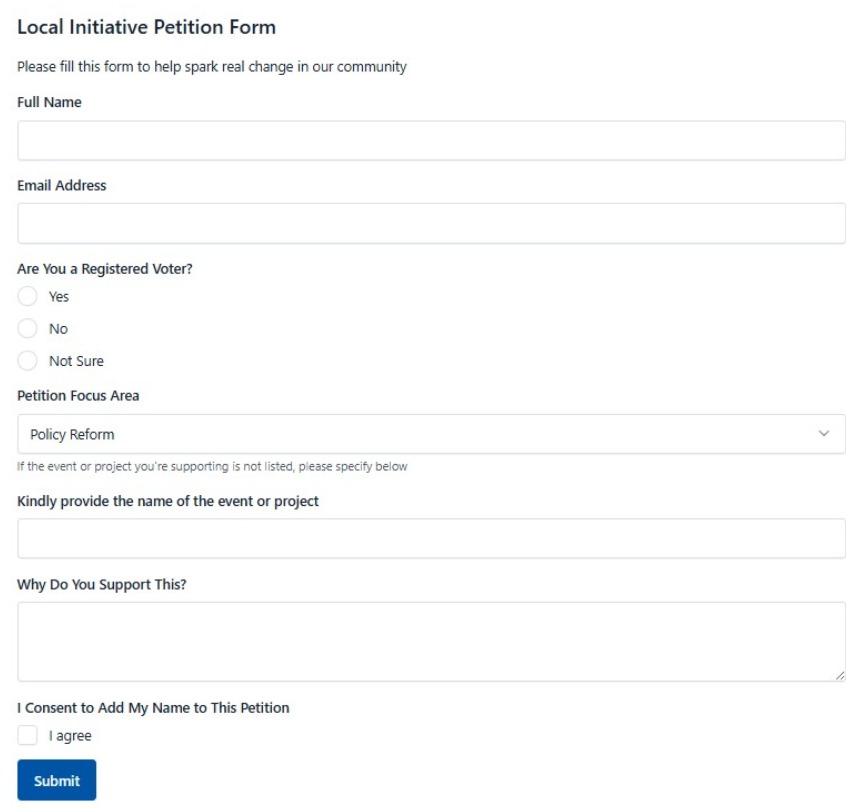 Local Initiative Petition Form