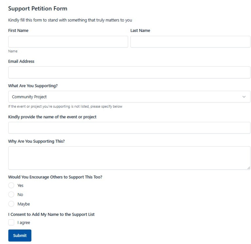Parking Petition Form