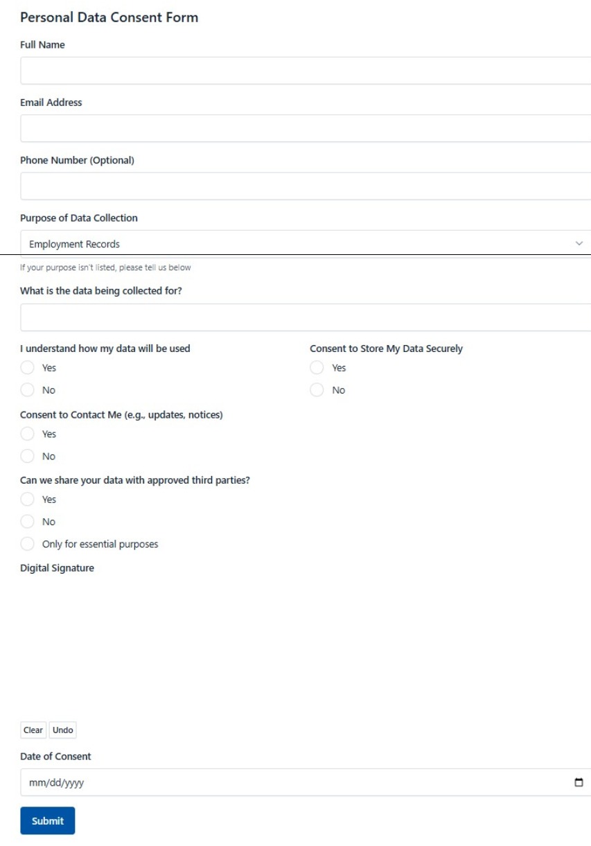 Personal Data Consent Form