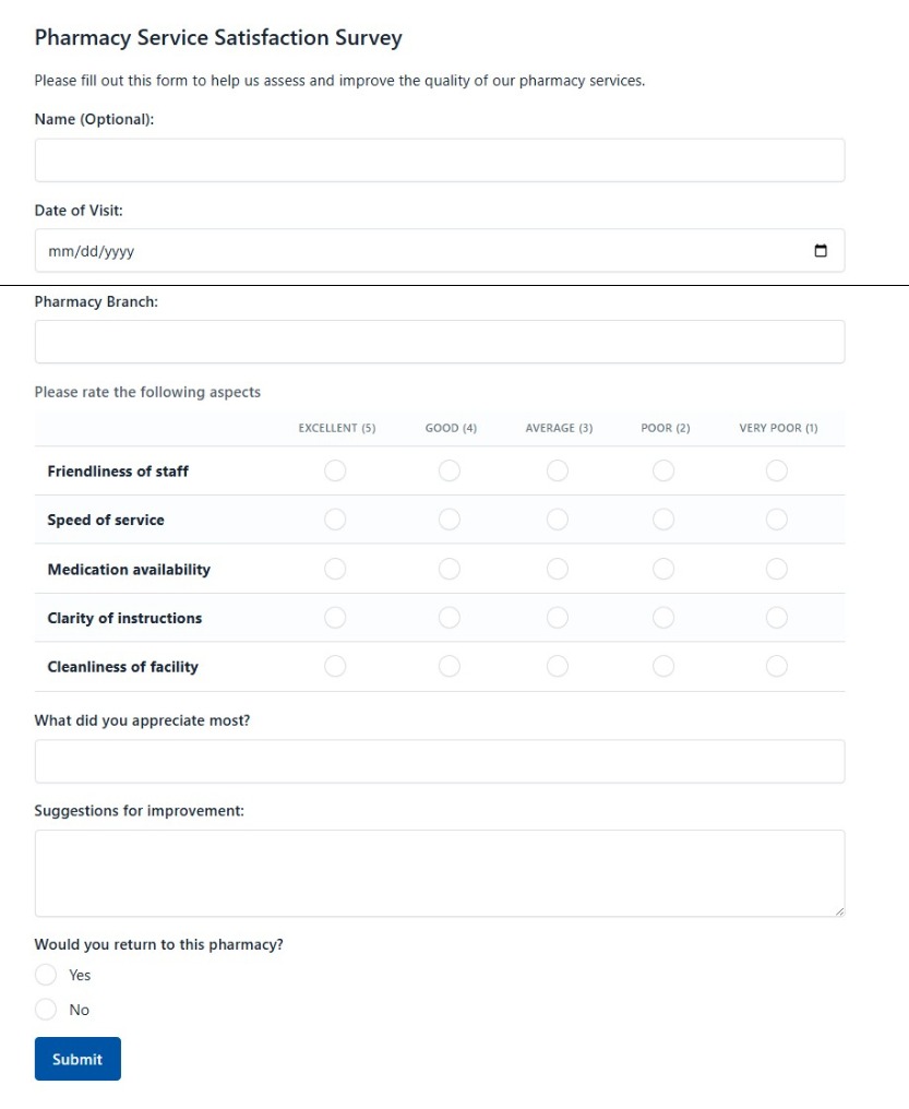 Pharmacy Service Satisfaction Survey
