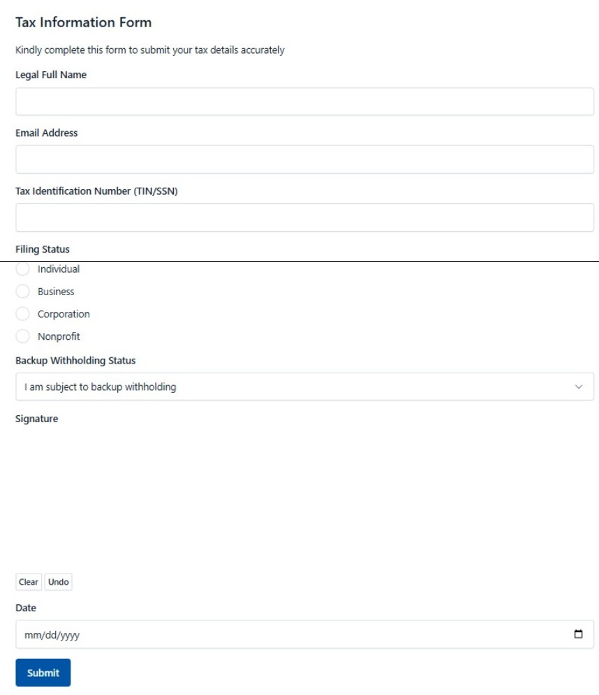 Tax Information Form